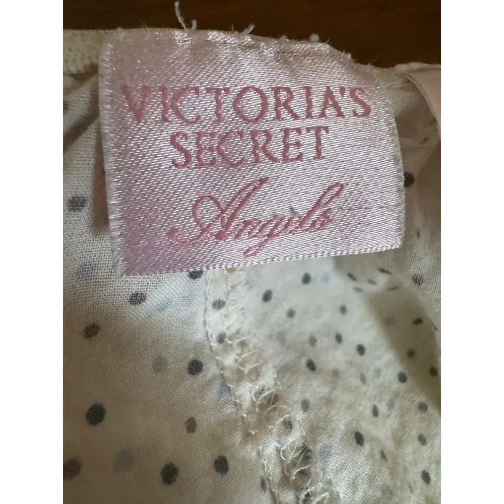 Victoria’s Secret Angels Polka Dot Lace Trim Low Rise Pajama Shorts Size Medium